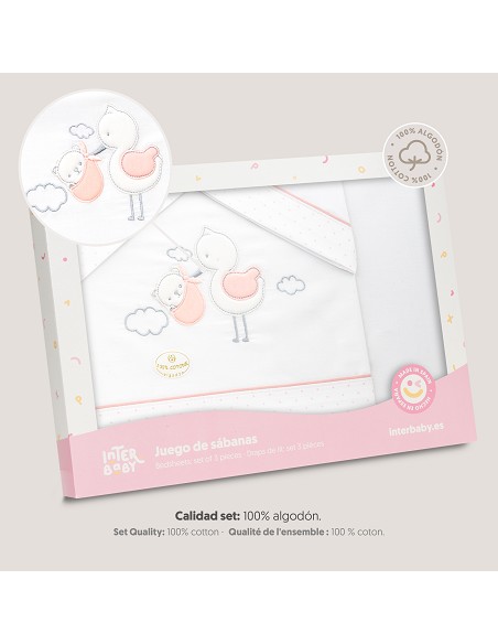 Triptico Minicuna Cigueña Oso Bco/Rosa