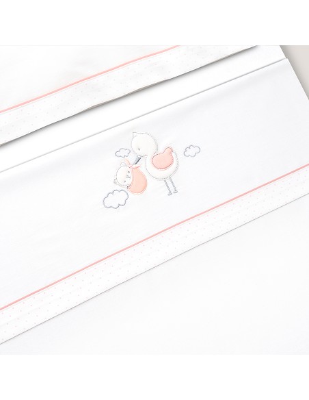 Triptico Minicuna Cigueña Oso Bco/Rosa