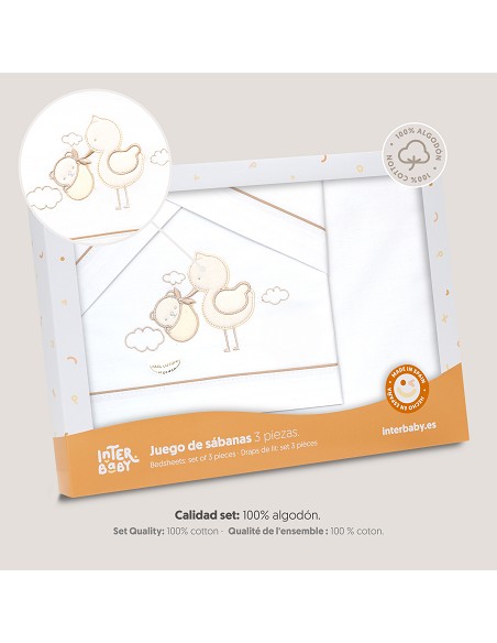 Triptico Minicuna Cigueña Oso Bco/Beig