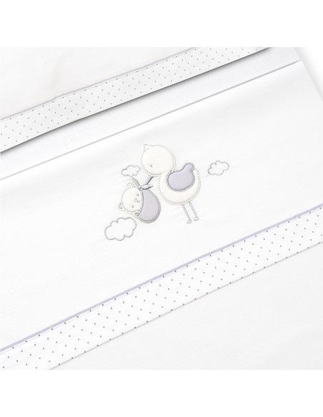 Triptico Minicuna Cigueña Oso Bco/Gris