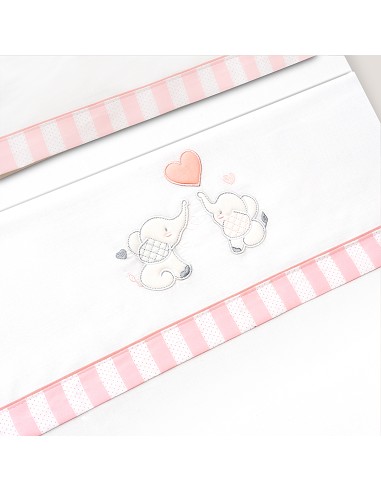 Triptico Minicuna Parejita Elefante Bco/Rosa