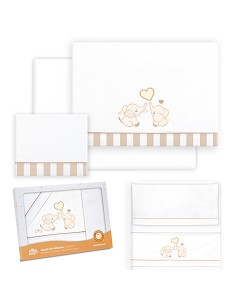 Triptico Minicuna Parejita Elefante Bco/Beig