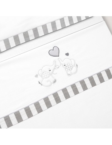 Triptico Minicuna Parejita Elefante Bco/Gris