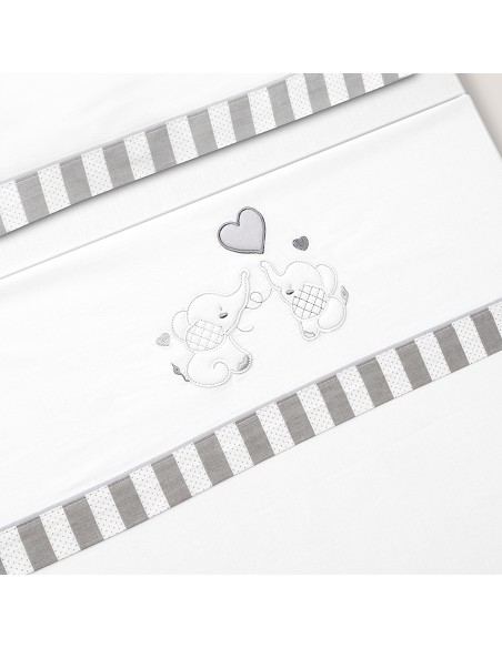 Triptico Minicuna Parejita Elefante Bco/Gris