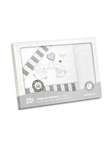 Triptico Minicuna Parejita Elefante Bco/Gris