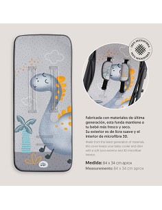 Colchoneta Modelo Dino Palmera Gris 2