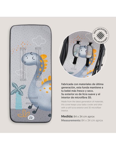 Colchoneta Modelo Dino Palmera Gris