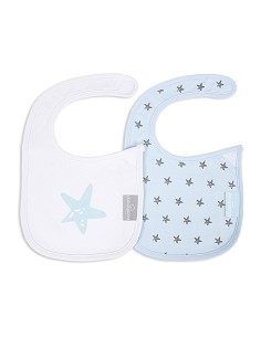 Pack 2 Baberos Velcro (Estrella) Azul