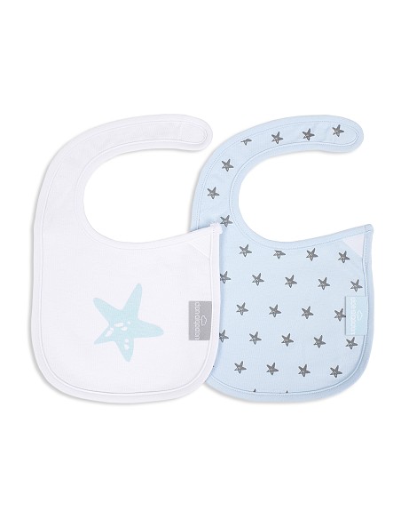 Pack 2 Baberos Velcro (Estrella) Azul