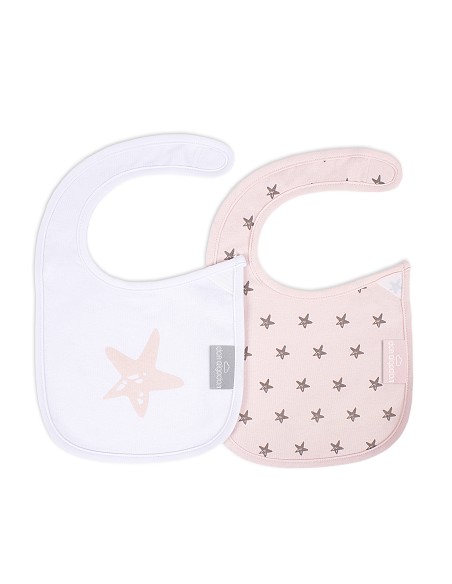 Pack 2 Baberos Velcro (Estrella) Rosa