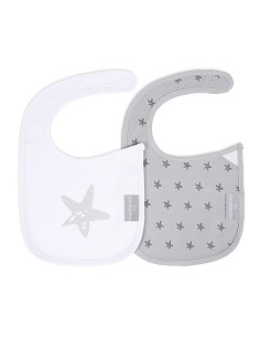 Pack 2 Baberos Velcro (Estrella) Gris