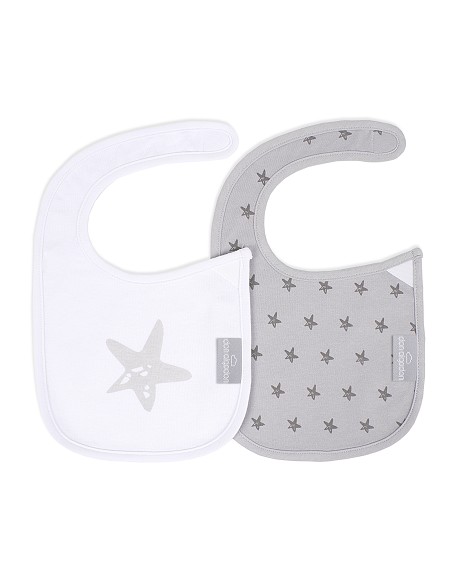 Pack 2 Baberos Velcro (Estrella) Gris