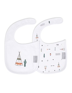 Pack 2 Baberos Velcro (Cabaña) Blanco