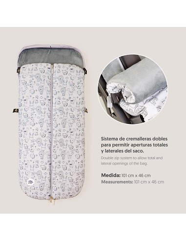 Saco Carro Universal Mod Continuo Animales Gris