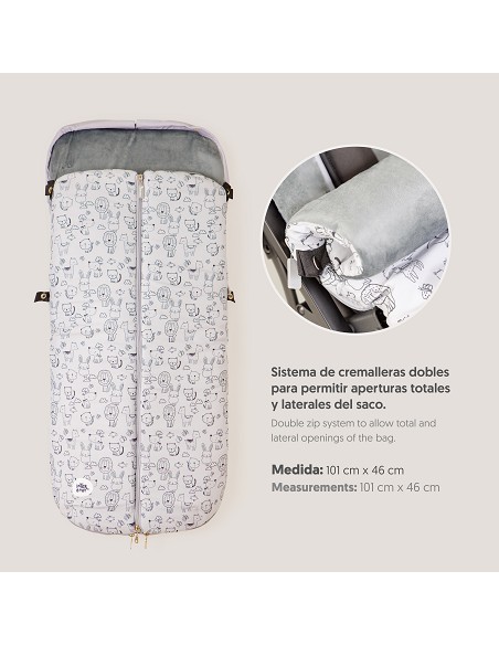 Saco Carro Universal Mod Continuo Animales Gris