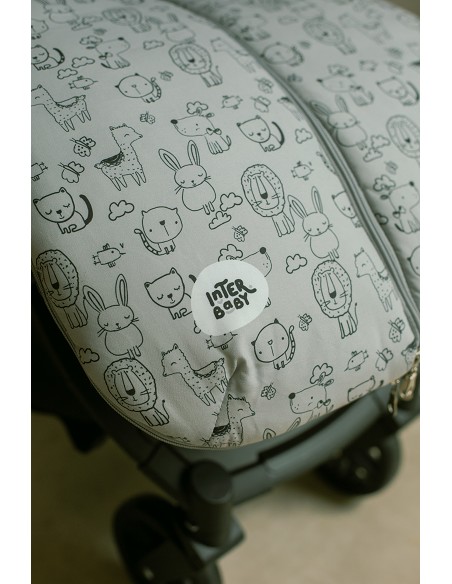 Saco Carro Universal Mod Continuo Animales Gris