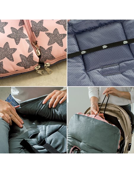 Saco Carro Universal Mod Star Marino Rosa