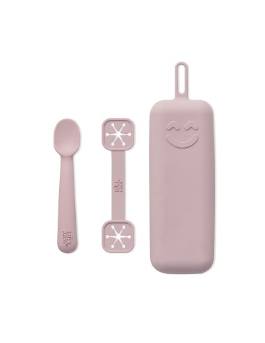 Cutlery holder set + spoon and silicone bibs holder