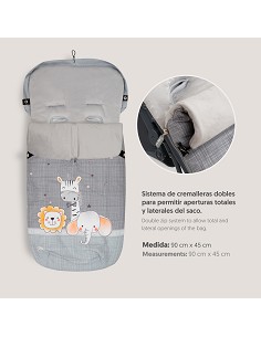 Saco Carro Universal Mod Animalitos Gris 2