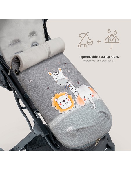 Saco Carro Universal Mod Animalitos Gris