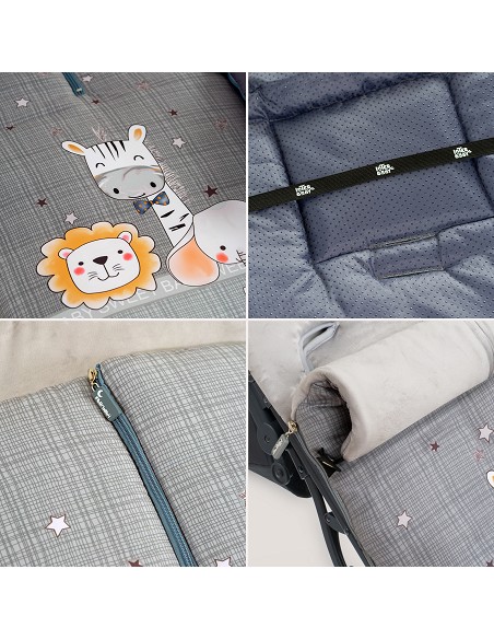 Saco Carro Universal Mod Animalitos Gris