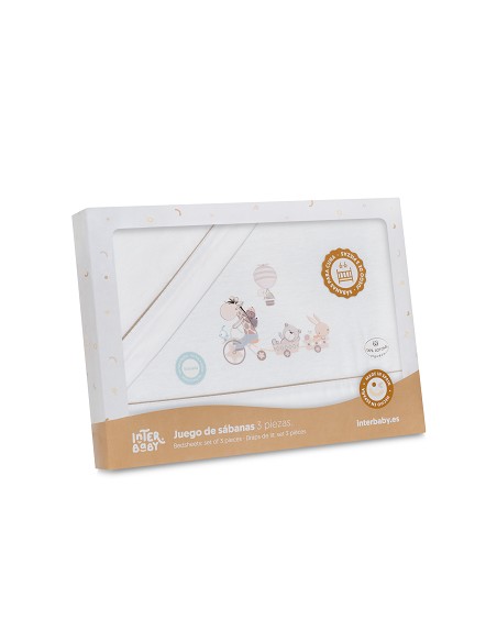 Triptico Coche Franela Modelo Jirafa Bicicleta Bco/Beig