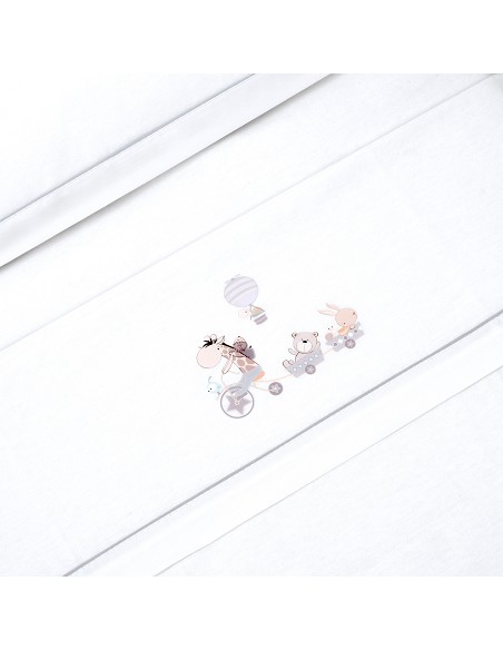 Triptico Coche Franela Modelo Jirafa Bicicleta Bco/Gris