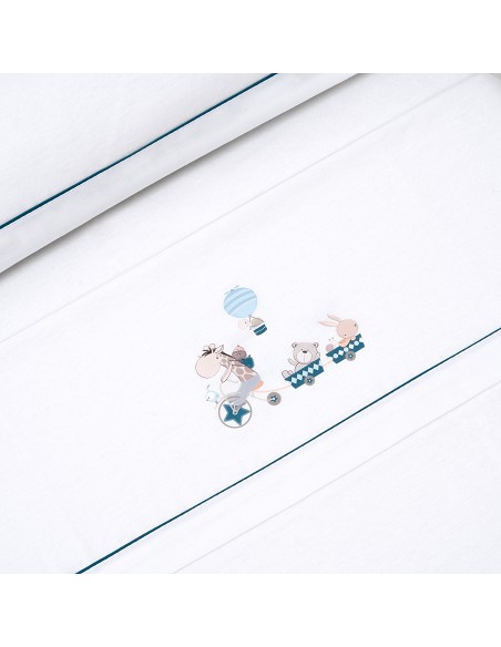 Triptico Coche Franela Modelo Jirafa Bicicleta Bco/Petroleo