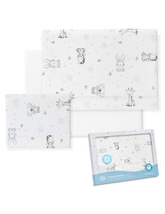 Triptico Coche Franela Modelo Koala Bco/Azul