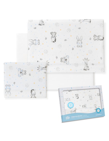 Triptico Coche Franela Modelo Koala Bco/Azul