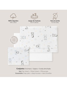 Triptico Coche Franela Modelo Koala Bco/Azul 2