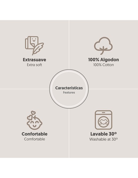 Triptico Coche Franela Modelo Koala Bco/Rosa