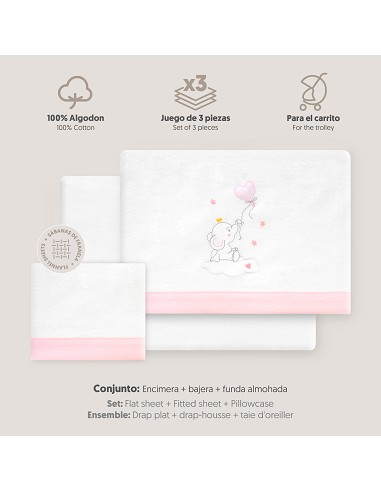 Triptico Coche Franela Elefante Globo Corazon...