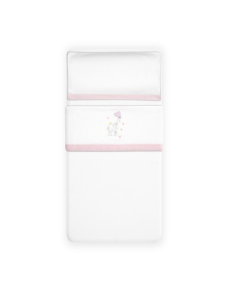 Triptico Coche Franela Elefante Globo Corazon Bco/Rosa